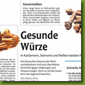 Artikel: Gesunde Würze in den Stuttgarter Nachrichten 12/2012